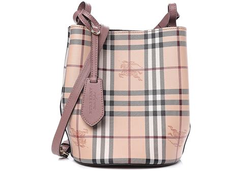 Burberry Small Lorne Haymarket Check Bucket Bag 